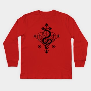 Marie Laveau Sigil Veve Voodoo Hoodoo Kids Long Sleeve T-Shirt